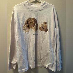 Palm Angels White Teddy Bear Cotton T-Shirt